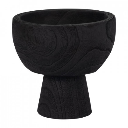 Sagebrook 8" Wood Bowl With Stand - Black