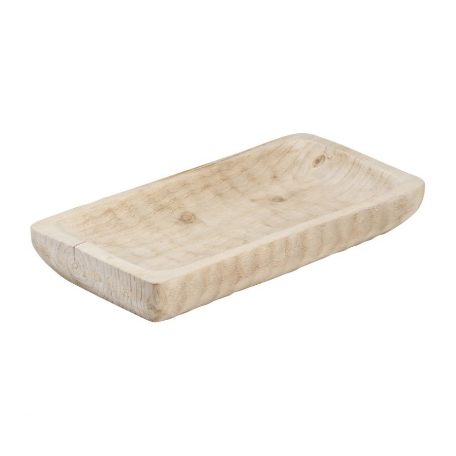 Sagebrook 16" Wood Rectangular Tray - Natural