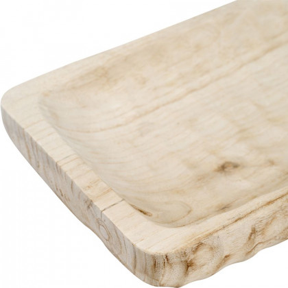 Sagebrook 16" Wood Rectangular Tray - Natural