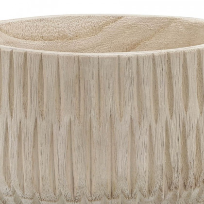 Sagebrook 8" Wood Ridged Bowl - Natural