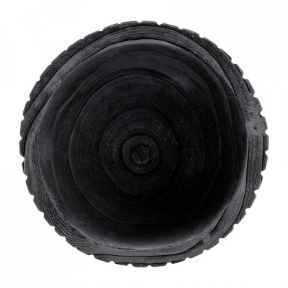 Sagebrook 8" Wood Ridged Bowl - Black