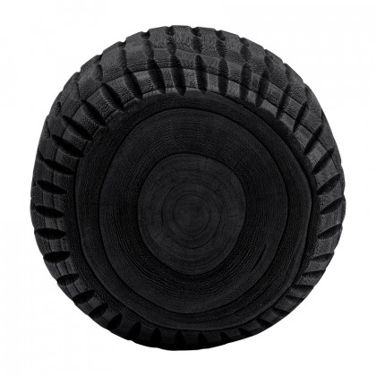 Sagebrook 8" Wood Ridged Bowl - Black