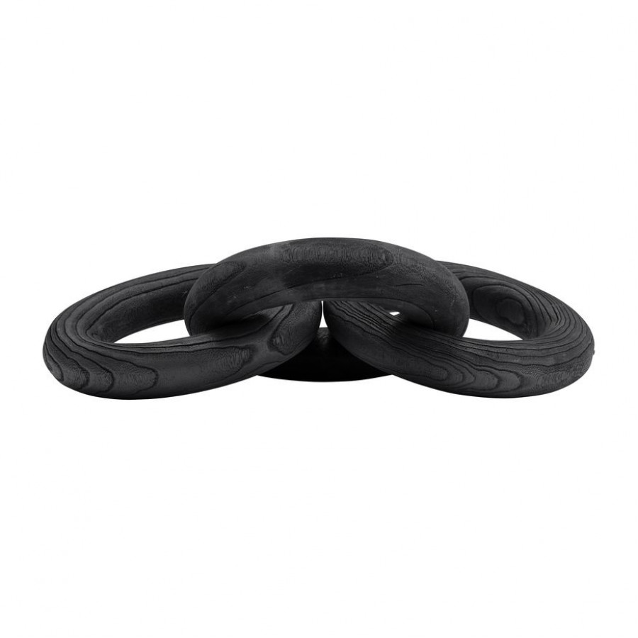 Sagebrook 21" 3 Wooden Rings - Black