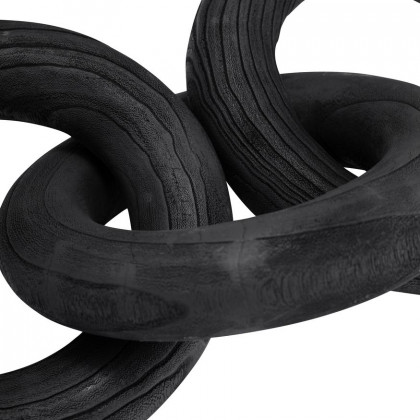 Sagebrook 21" 3 Wooden Rings - Black