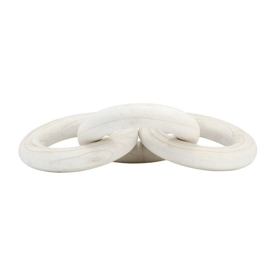 Sagebrook 21" 3 Wooden Rings - White
