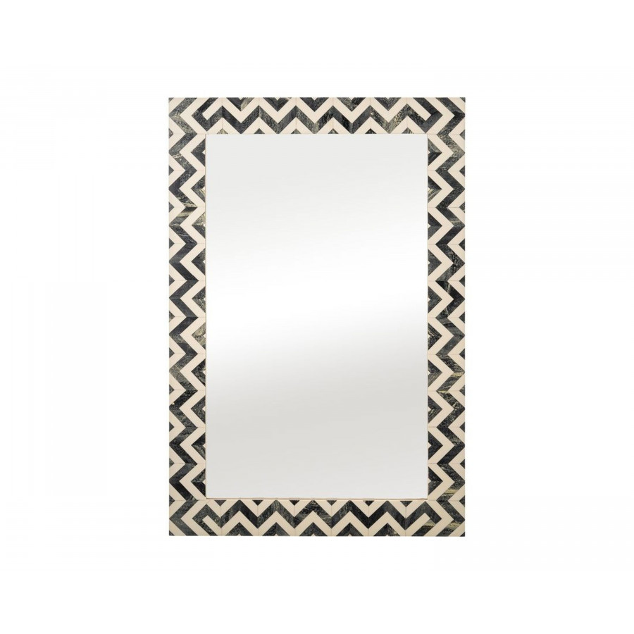 Sagebrook - Resin Chevron Rect Mirror in Gray/White