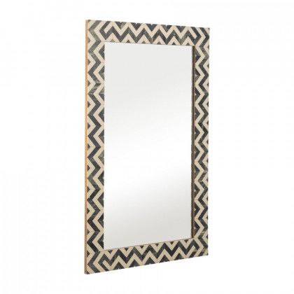Sagebrook - Resin Chevron Rect Mirror in Gray/White