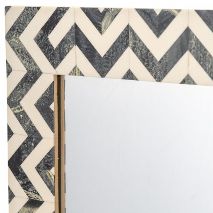 Sagebrook - Resin Chevron Rect Mirror in Gray/White