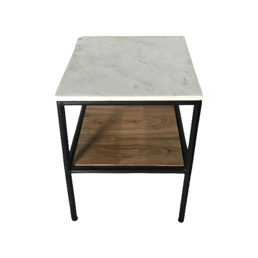 Sagebrook - Side Table Marble Top in Brown/White