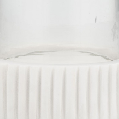 Sagebrook - 11" Marble Hurricane Holder in White