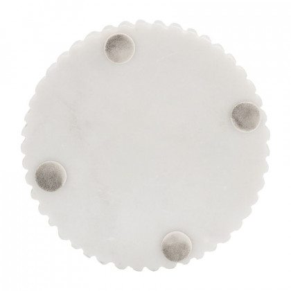 Sagebrook - 11" Marble Hurricane Holder in White