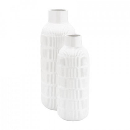 Sagebrook 21" Ceramic Pearl Stripe Vase - White