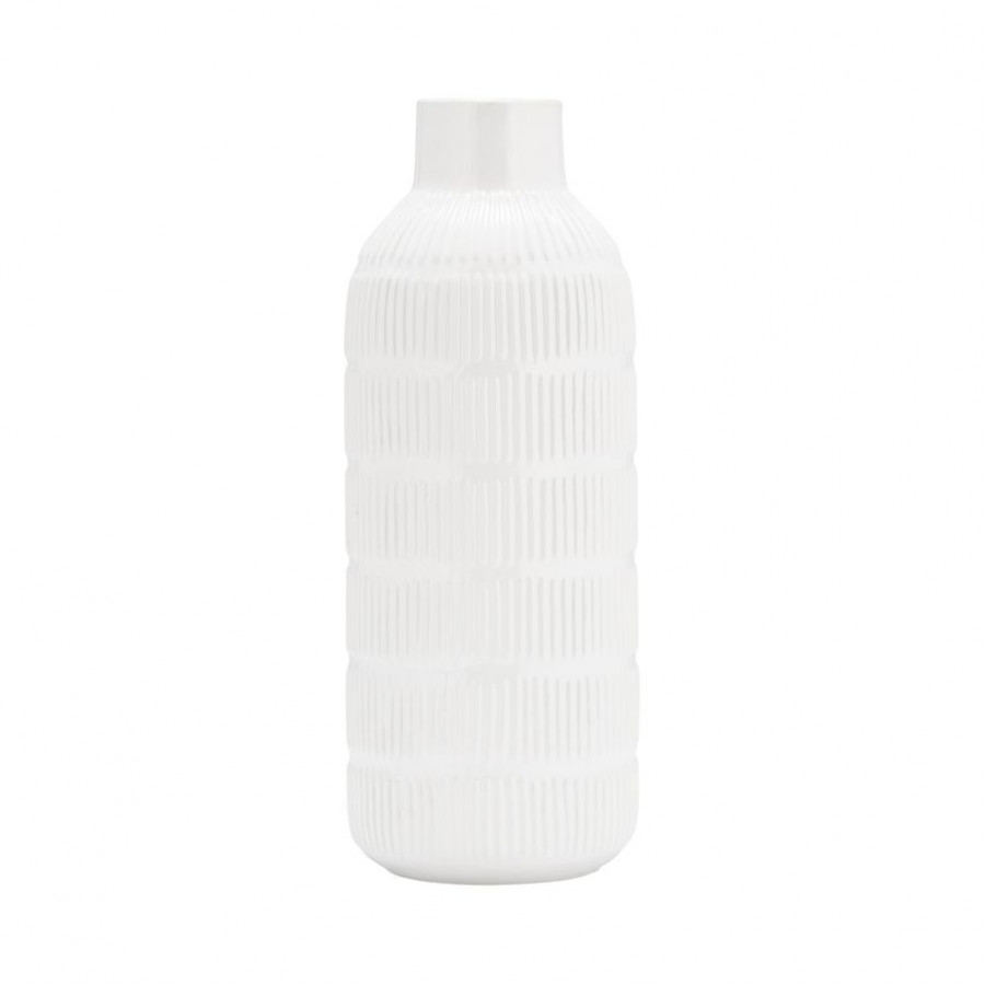 Sagebrook - 21" Ceramic Pearl Stripe Vase