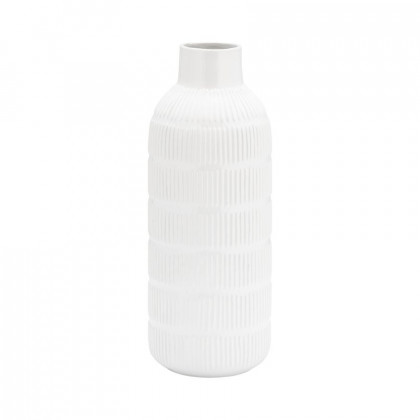 Sagebrook 17" Ceramic Pearl Stripe Vase - White