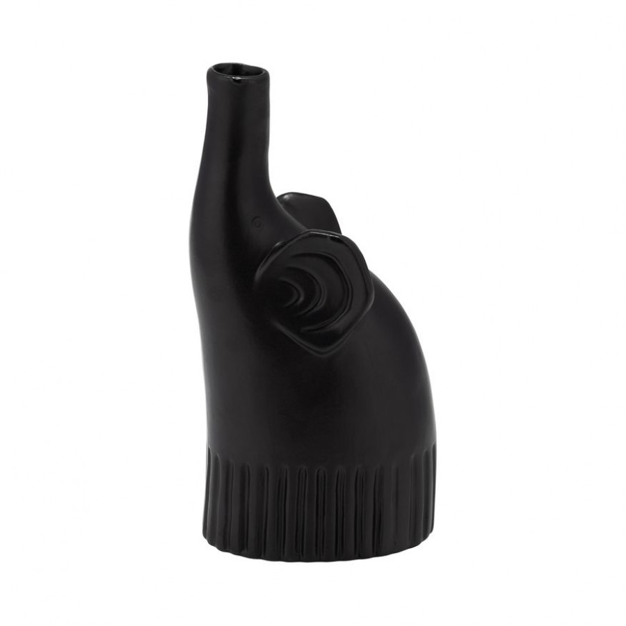 Sagebrook 9" Ceramic Elephant Decor - Matte Black