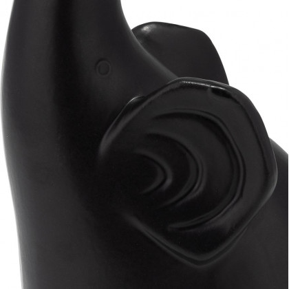 Sagebrook 9" Ceramic Elephant Decor - Matte Black
