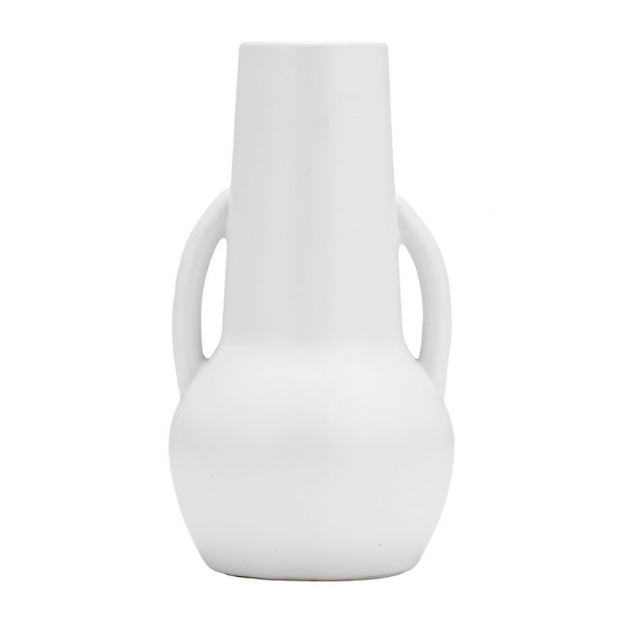 Sagebrook 8" Ceramic Vase With Handles - White