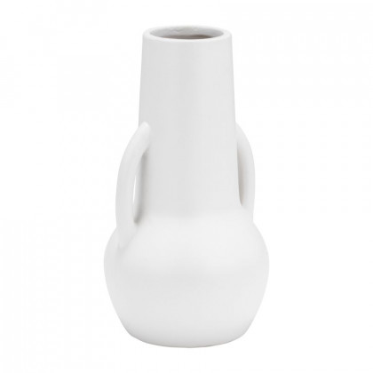 Sagebrook 8" Ceramic Vase With Handles - White