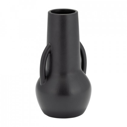 Sagebrook 8" Ceramic Vase With Handles - Black