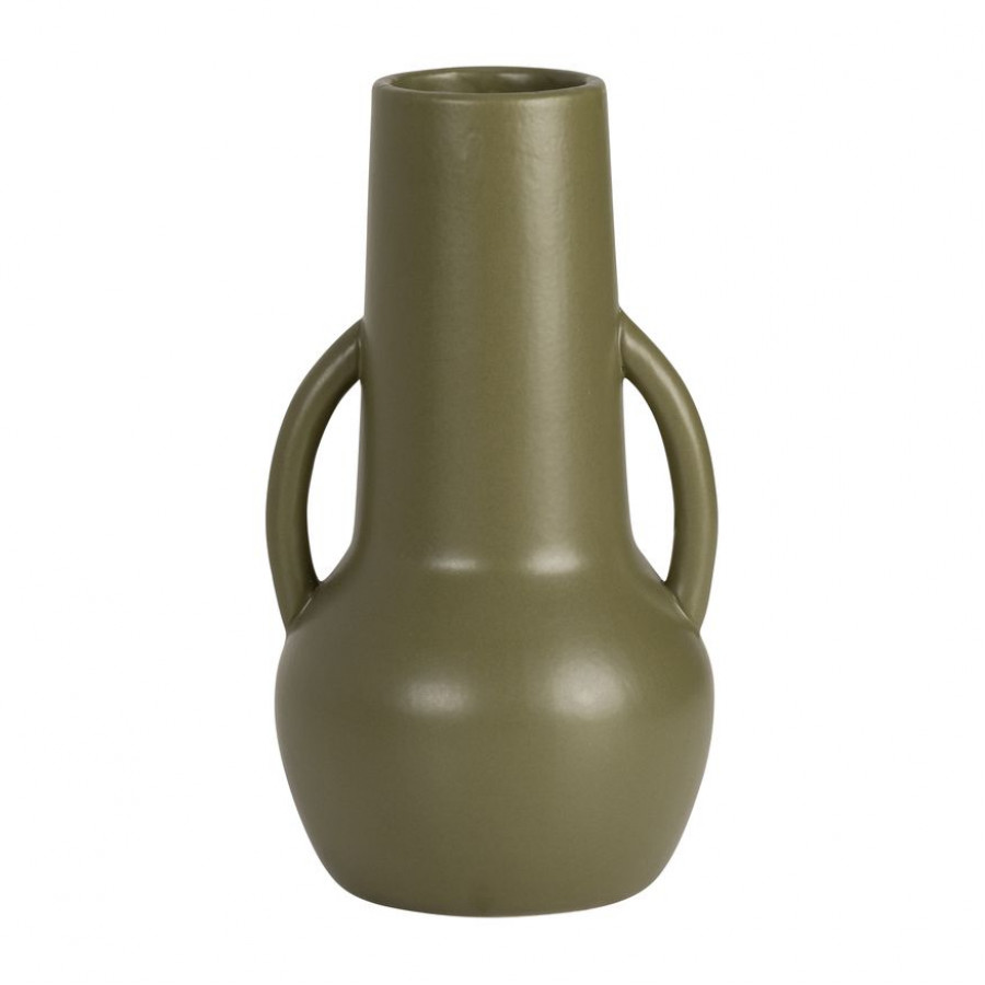 Sagebrook 8" Ceramic Vase With Handles - Olive