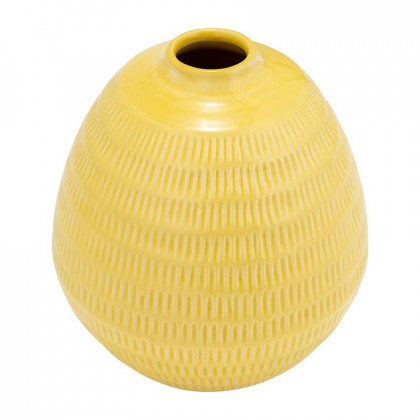 Sagebrook - 7" Ceramic Stripe Oval Vase