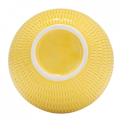 Sagebrook 7" Ceramic Stripe Oval Vase - Yellow