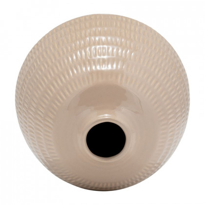 Sagebrook 7" Ceramic Stripe Oval Vase - Irish Cream
