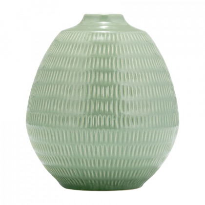 Sagebrook - 7" Ceramic Stripe Oval Vase