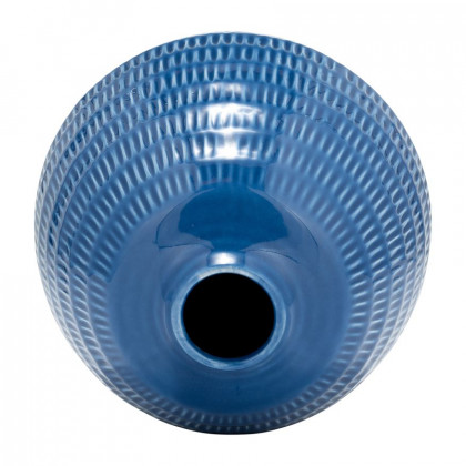 Sagebrook 7" Ceramic Stripe Oval Vase - Coastal Blue