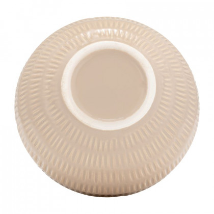 Sagebrook 6" Ceramic Stripe Oval Vase - Irish Cream