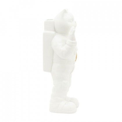 Sagebrook 12" Ceramic Astro Cat Decor - White/Gold