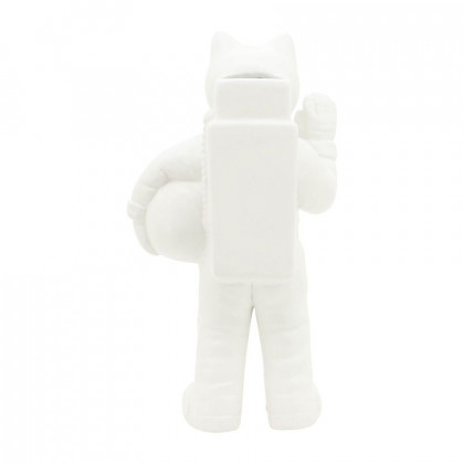 Sagebrook 12" Ceramic Astro Cat Decor - White/Gold