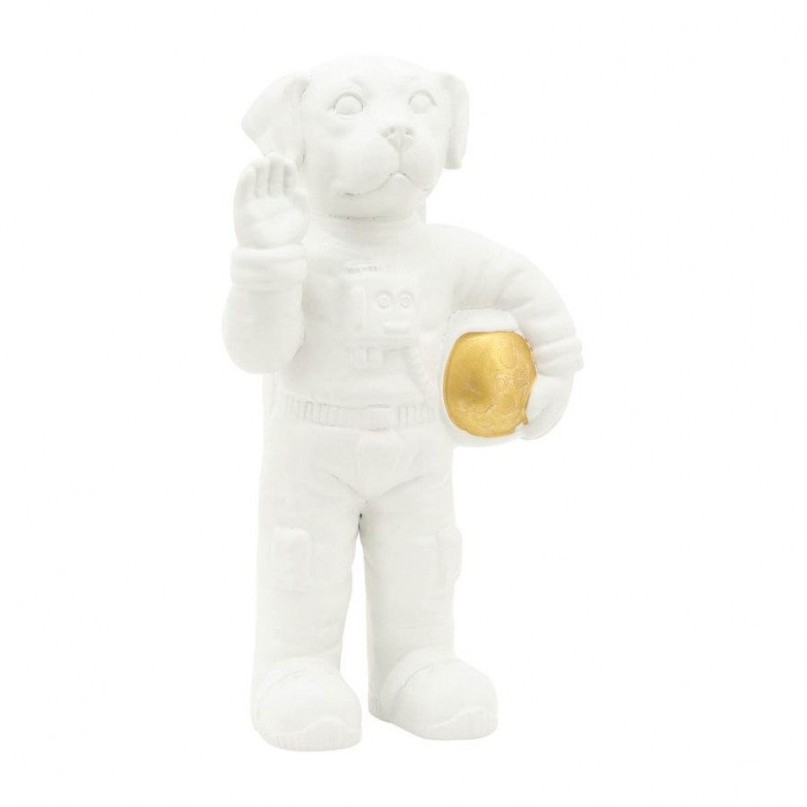 Sagebrook 12" Ceramic Astro Dog Decor - White/Gold