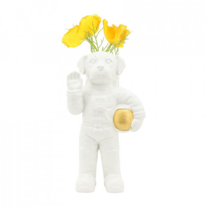 Sagebrook 12" Ceramic Astro Dog Decor - White/Gold