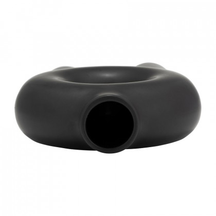 Sagebrook 7" Ceramic Donut Footed Vase - Black