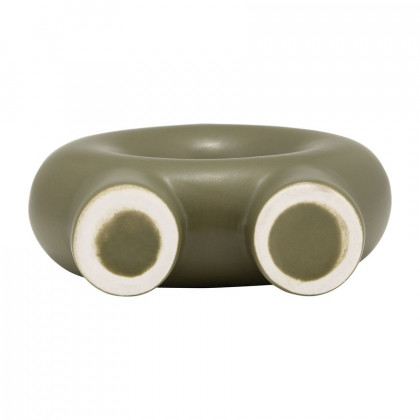 Sagebrook 7" Ceramic Donut Footed Vase - Olive