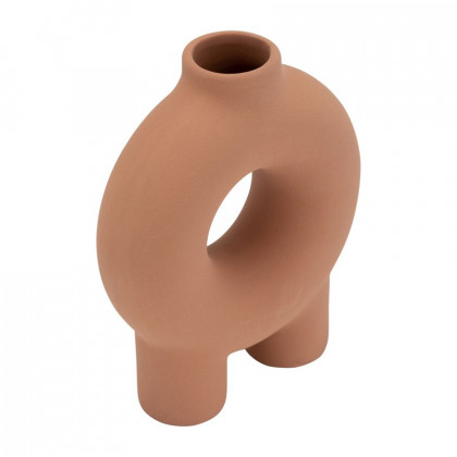 Sagebrook 7" Ceramic Donut Footed Vase - Terracotta
