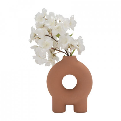 Sagebrook 7" Ceramic Donut Footed Vase - Terracotta
