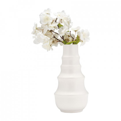 Sagebrook 11" Ceramic Ring Pattern Vase - White