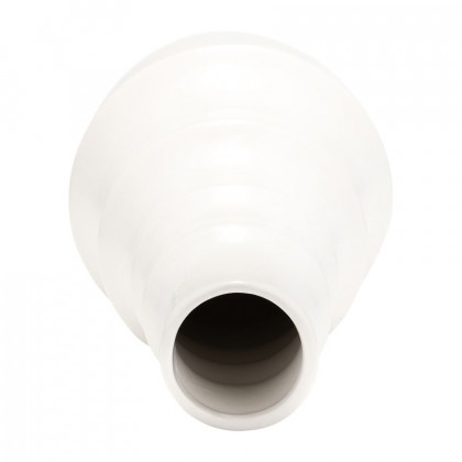 Sagebrook 11" Ceramic Ring Pattern Vase - White