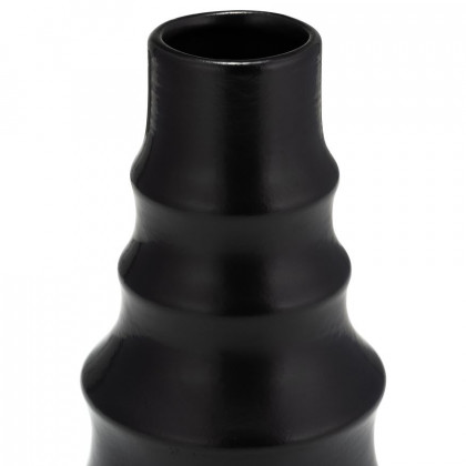 Sagebrook 11" Ceramic Ring Pattern Vase - Black