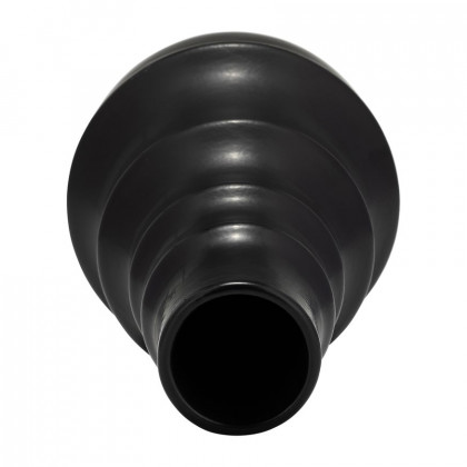 Sagebrook 11" Ceramic Ring Pattern Vase - Black