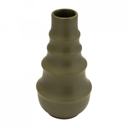 Sagebrook 11" Ceramic Ring Pattern Vase - Olive