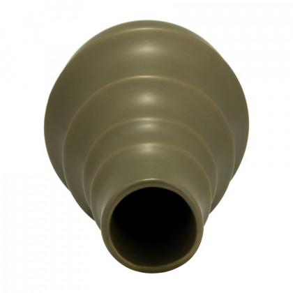 Sagebrook 11" Ceramic Ring Pattern Vase - Olive
