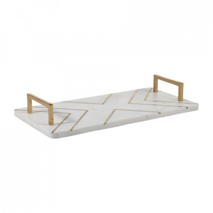 Sagebrook - 2" Marble Tray With Handles