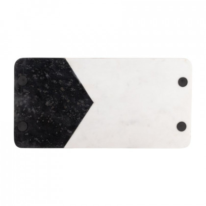 Sagebrook 2" Marble Tray With Handles - White/Copper