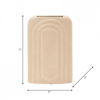 Sagebrook 7" Dol Rectangular Vase - Irish Cream