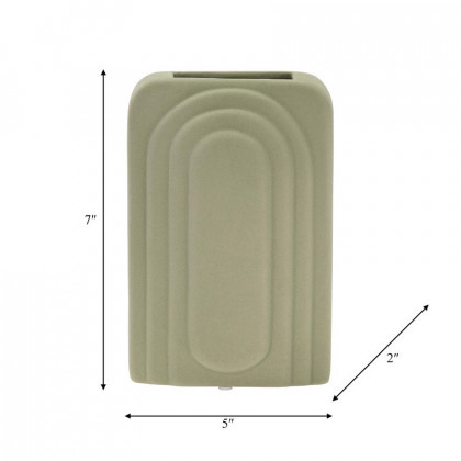 Sagebrook 7" Dolomite Rectangular Vase - Dark Sage