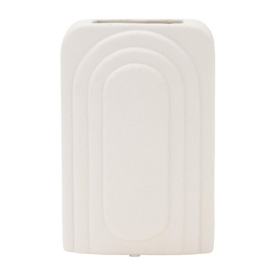 Sagebrook 7" Dolomite Rectangular Vase - White
