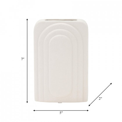 Sagebrook 7" Dolomite Rectangular Vase - White